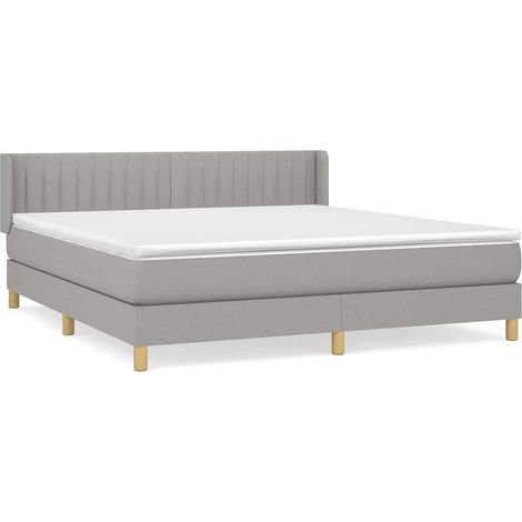 Maison Exclusive - Giroletto a Molle con Materasso Grigio Chiaro160x200 cm Tessuto (1/5)