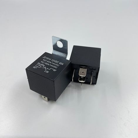 Relais automobile 40A 12V à cinq broches avec dos en fer, support de relais automobile, verrouillage à bobine unique 12V 5 broches. (1/4)