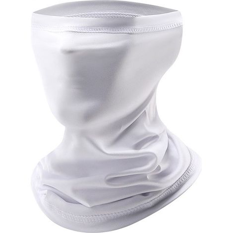 Tour de cou élastique 2 pièces pour homme et femme, coupe-vent et respirant, séchage rapide, idéal pour la moto, le vélo, le ski, la randonnée et la course à pied, blanc (1/5)