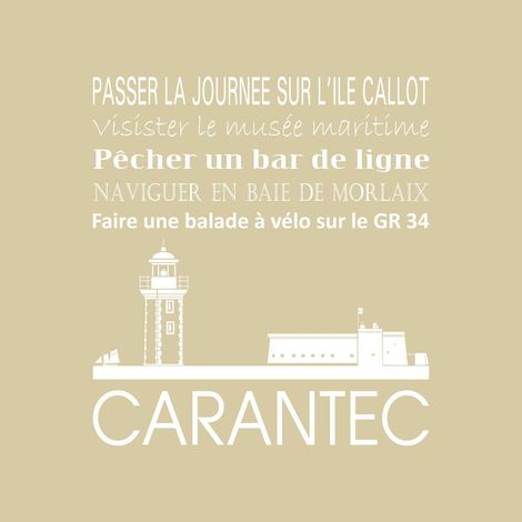 Tableau sur toile Carantec vison 30x30 cm - Impression sur Toile Murale Décorative - Image imprimée en HD sur Toile - Toile sur Châssis en Bois FSC - Fabriqué en France (1/4)
