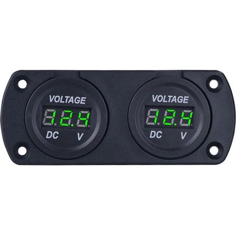 Car Voltmeter LED Dual Digital Display Voltage Gauge 6-35V for 12/24V Car Truck SUV Marine Boat-Green (1/4)