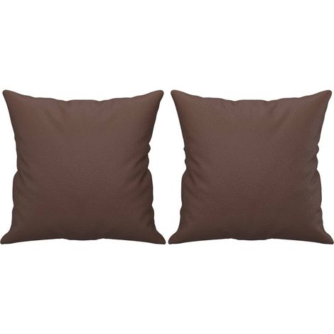 Maison Exclusive - Cojines decorativos 2 uds cuero sintético marr
