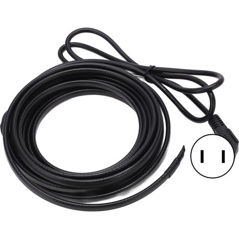 Câble chauffant pour tuyau, ruban chauffant de 5 mètres, autorégulé, avec prise pour l'hiver (prise américaine 110 V). (1/5)