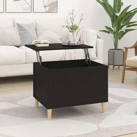 vidaXL Mesa de centro madera contrachapada negro 60x44,5x45 cm (1/5)