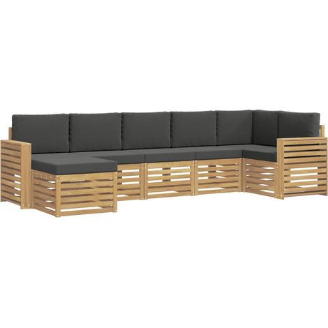 Conjunto de sofás de exterior 7 pcs Blanco y Antracita vidaXL (1/5)