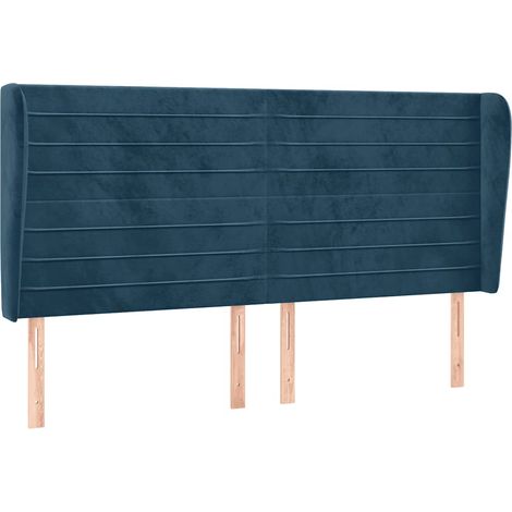 Maison Exclusive - Cabecero con orejas de terciopelo azul oscuro (1/5)