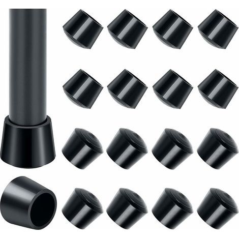 Lot de 16 embouts de chaise en caoutchouc 25mm – Protection des sols – Réduction du bruit – Convient pour intérieur et extérieur - 16pcs (1/5)