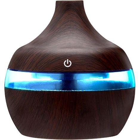 300ml Mini Diffuseur d'Huiles Essentielles, Humidificateur à bois Portable Purificateur d'air Electrique Ultrasonique Brume Parfum pour SPA, Massage, Yoga, Maison, Bureau, Chambre bébé (B)