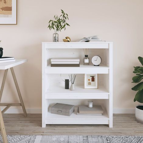 Libreria Bianca 80x35x97 cm in Legno Massello di Pino vidaXL (1/5)