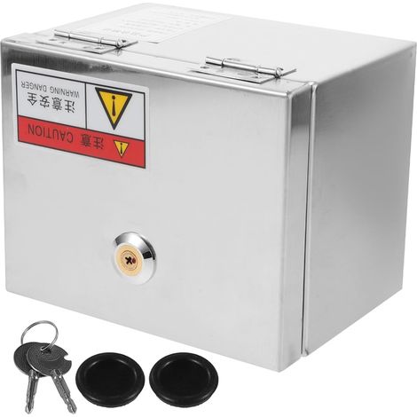 Boîtier Électrique Extérieur en Acier Inoxydable Boîte de Protection de Prise Étanche avec Serrure Croisée Taille Moyenne Résistance aux Intempéries pour Chargeur de Voiture (1/5)