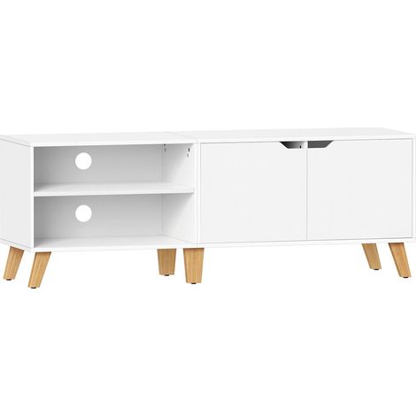 Mueble de TV de 2 puertas con estantes ajustables para televisores de 60 pulgadas para sala comedor y dormitorio color marrón rústico 120006552