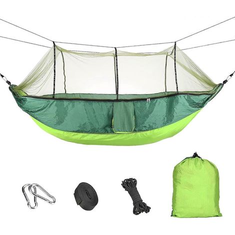 Filiyano-Hamac de camping avec moustiquaire, hamac durable et portable en nylon 210T avec sangles en bois, capacité de charge 300 kg (1/4)