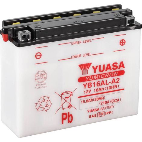 [GEBRAUCHT] B-Ware Yuasa Motorradbatterie YB16AL-A2 12V 16Ah Blei-Säure Schraubklemme Typ 2 210A (1/2)