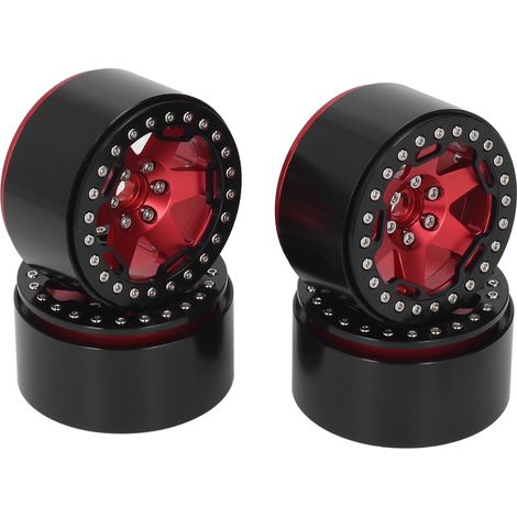 Stück 2,2 Zoll Radnaben aus Aluminiumlegierung für 1/10 RC Offroad-Autos, rot (1/5)