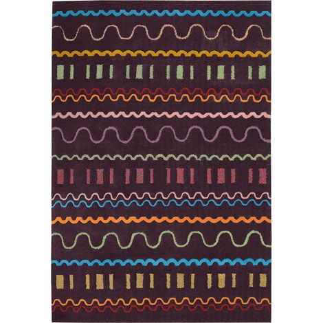 Tapis intérieur violet multi motifs modernes court poil - 200 x 140 cm (1/3)