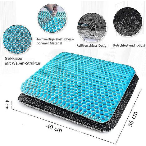 Coussin en gel / Gel orthopédique / Coussin de siège - Siège soulageant la pression avec housse (1/4)