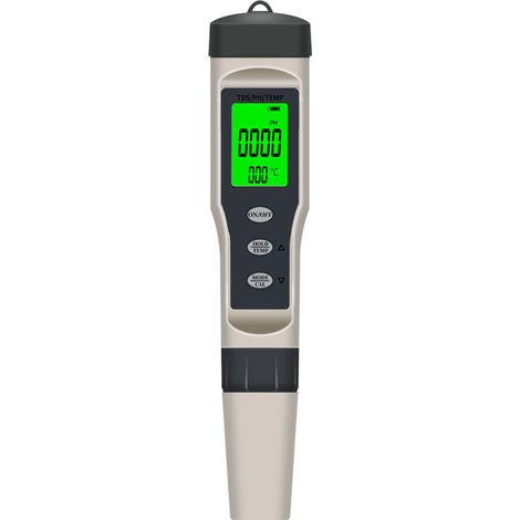 5-in-1 Digitaler pH/TDS/EC/Salz/Temperatur-Tester, Wasserqualitäts-Analysator-Stift mit LCD-Hintergrundbeleuchtung, PPM-Messgerät für Hydrokultur, Aquarium und Pool (Modell 9901)-lsw