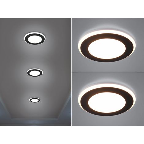 Runder LED Deckeneinbaustrahler 2er Set in Schwarz matt Ø 14,8cm (1/5)