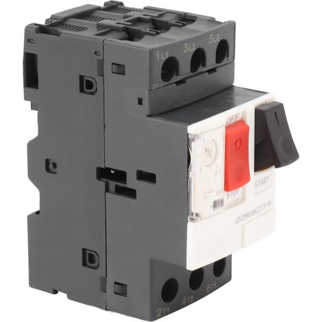 Disjoncteur électrique, interrupteur de protection marche/arrêt moteur, montage sur rail de guidage 35 mm, 2,5-4 A (1/5)