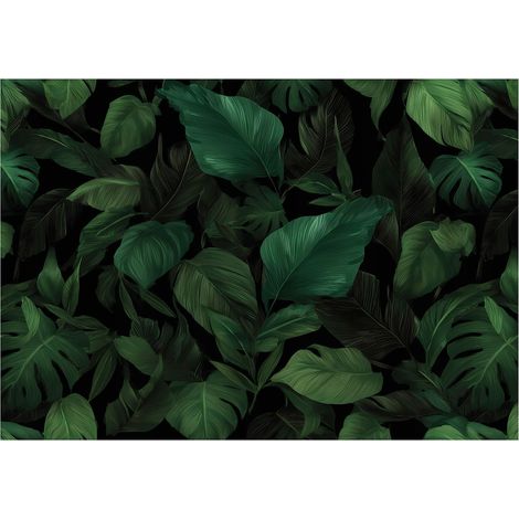 Fototapete Blätter Natur Grün – Moderne Großformat Wandtapete 150x105 cm – Für Wohnzimmer & Schlafzimmer