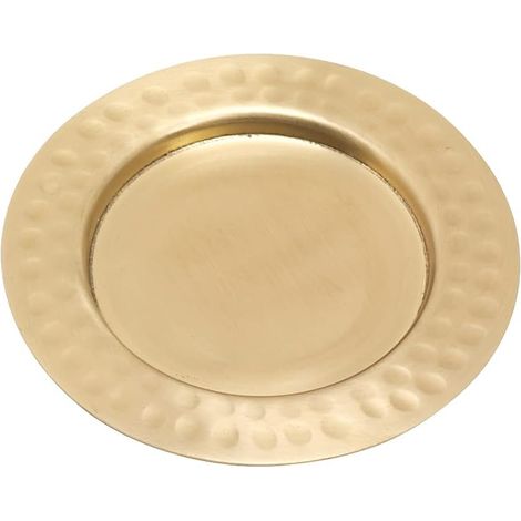 Assiette à Bougie Ø8 en Laiton doré Bougeoir avec Bord Ø6 cm intérieur Assiette décorative 10470 (1/2)