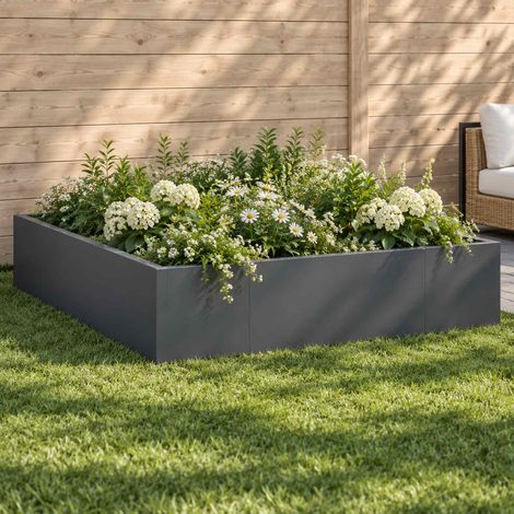 vidaXL Mur de soutènement 8 pc 300 x 100 x 50 cm Acier Anthracite (1/5)