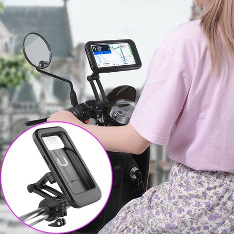 Soporte para teléfono móvil impermeable de 360° para bicicleta y motocicleta, compatible con todos los teléfonos móviles. (1/5)