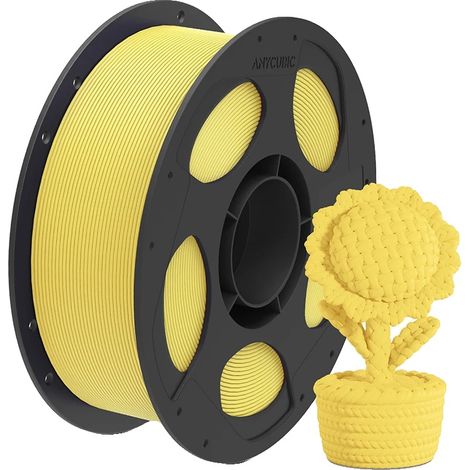 Filamento per stampante 3D, finitura opaca, facile rimozione dei supporti, 1 kg, giallo. (1/2)