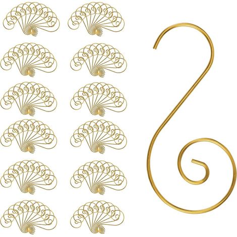120 Pices Crochets D'ornement En Mtal Dor Pour Accrocher Des Dcorations D'arbre De Nol, Cintre  Crochet Tourbillonnant (1/5)