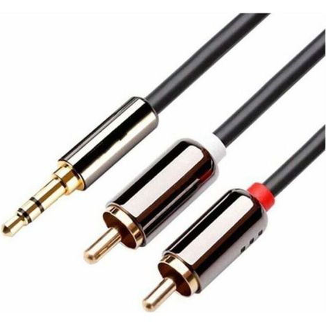 Câble Rca Jack 3 5 - 2 M - Pour Connexion Audio Entre Appareils Rca Et Source Audio 3 5 Mm - Home Cinéma Hifi Tv Enceintes Smartphone (1/4)