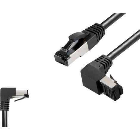 BKL Electronic 144020 RJ45 Câble réseau, câble patch CAT 8.1 S/FTP 3 m noir sans halogène 1 pc(s) Y268343