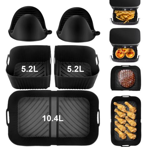 Accessoires air fryer 10.4l,3pcs accessoires air fryer de cuisson pour Ninja Foodi Flexdrawer 10.4l AF500EU(for500)