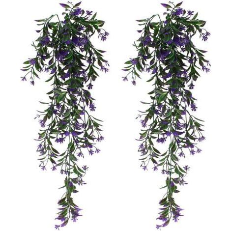 Artificial Purple Ivy Hanging Plants – Set of 2 Pieces – Length 80cm – Waterproof and Sun Resistant (1/5)