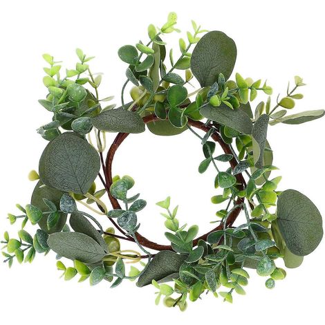 Guirlande de bougies vertes, anneau de bougies fleuri pour la décoration de table et de porte (1/5)