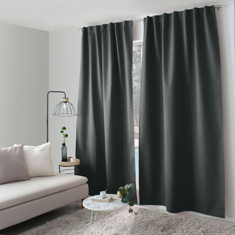 Rideau Occultant Opacité Maximale "Eclipse" 140x240cm Gris Foncé
