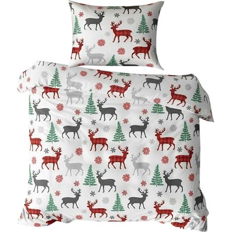 Copripiumino, copripiumino, biancheria da letto Set Bianco Rosso Verde Grigio (1/4)