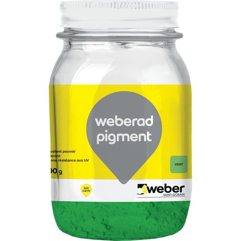 Weber Saint-Gobain Colorant en poudre pour béton et mortier, Vert, 600g Weberad pigment