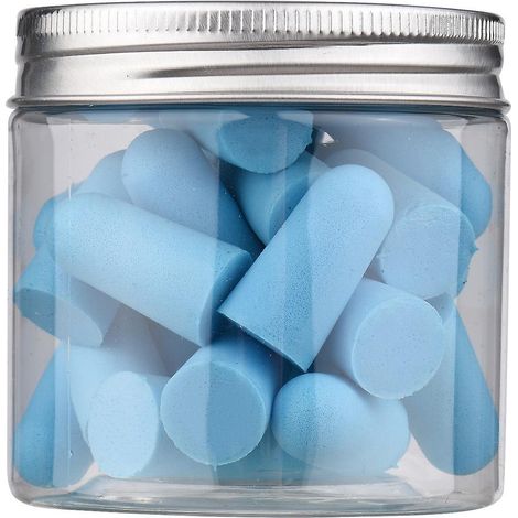 Lot de 30 bouchons d'oreilles en mousse souple réutilisable - Bleu