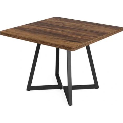 Tavolo da pranzo quadrato industriale 80 x 80 cm MDF e metallo nero (1/5)