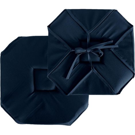 Coussin galette de chaise 40 x 40 cm Basique bleu marine (1/2)