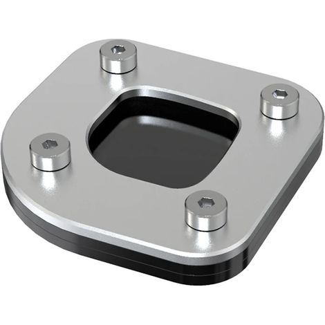(Argent) Nouveau support de béquille latérale compatible avec BMW F800GS, F800GSA, F650GS Twin, F700GS, F800 GS GSA et F650 GS. Extension de béquille latérale Maxpower. (1/4)