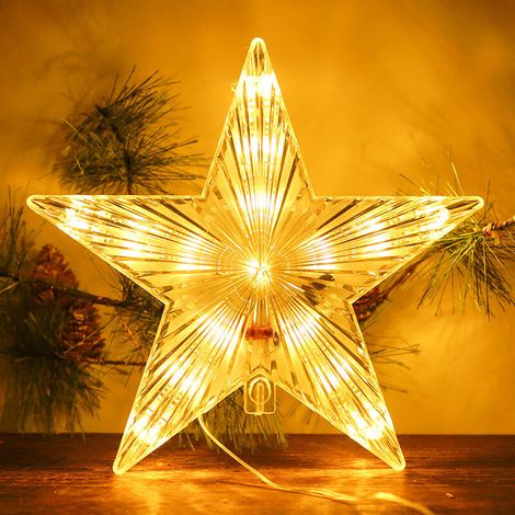 Estrellas decorativas para árbol de Navidad, 22 cm, luz blanca cálida (1/4)