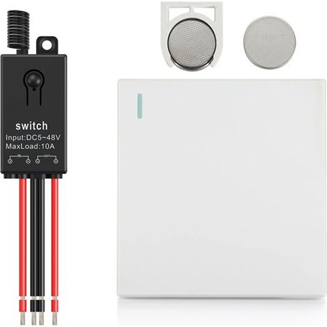 Ensemble interrupteur et récepteur sans fil, sans câblage, sans WiFi, télécommande pour éclairage LED, interrupteur de panneau sans fil, étanche IP66 (ensemble interrupteur 1 groupe 1