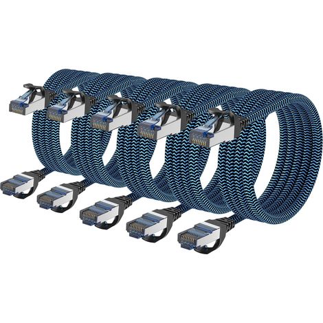 Câble Ethernet Cat 8 0,5M 5 Pièces, Réseau RJ45 40Gbps 2000MHz (1/5)