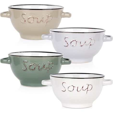 Ceramic bouillon bowl 600 ml 4 pcs