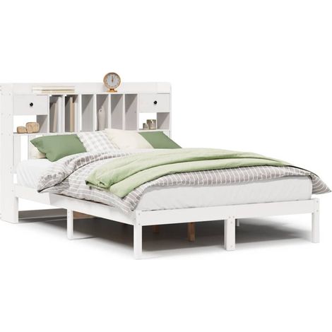 Maison Exclusive - Letto Libreria senza Materasso Bianco 140x190 cm Legno di Pino