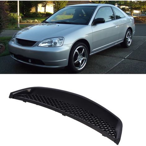Grille de Calandre Avant Noir Brillant pour Honda Civic 2/4 Portes 2001-2003