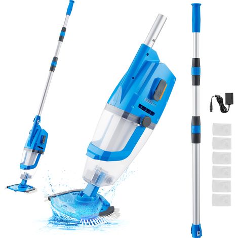VEVOR Aspirapolvere per Piscine, 100 L/min, Pulitore Portatile Senza Fili con Tubi di Prolunga, Pulizia Profonda Aspirazione Potente, Ricaricabile, Autonomia di ca. 1 Ora, per Piscine Interrate (1/5)