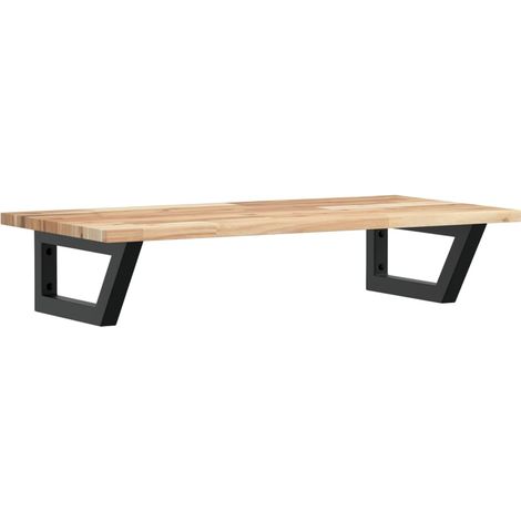Étagères de rangement,Étagère de vasque murale acier et bois massif d'acacia CFW11370 (1/5)