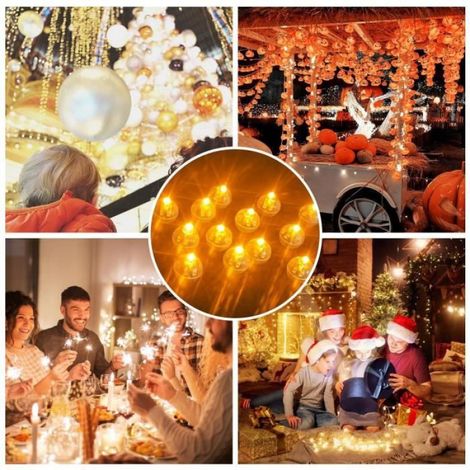 100 PCS LED Ballons Lampes, Mini Ballons Lumineux à LED Boule, Rond LED Balloon Lumière Multicouleur pour Nol, Nouvel An, Mariage (1/4)